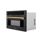 ZLINE Autograph Edition 30” 1.6 cu ft. Built-in Convection Microwave Oven in Black Stainless Steel and Polished Gold Accents (MWOZ-30-BS-G) - KB&A The Home Improvement Store