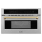 ZLINE 30" Autograph Microwave Oven in DuraSnow Stainless with Champagne Bronze Accents (MWOZ-30-SS-CB) - KB&A The Home Improvement Store