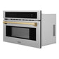 ZLINE 30" Autograph Microwave Oven in DuraSnow Stainless with Champagne Bronze Accents (MWOZ-30-SS-CB) - KB&A The Home Improvement Store