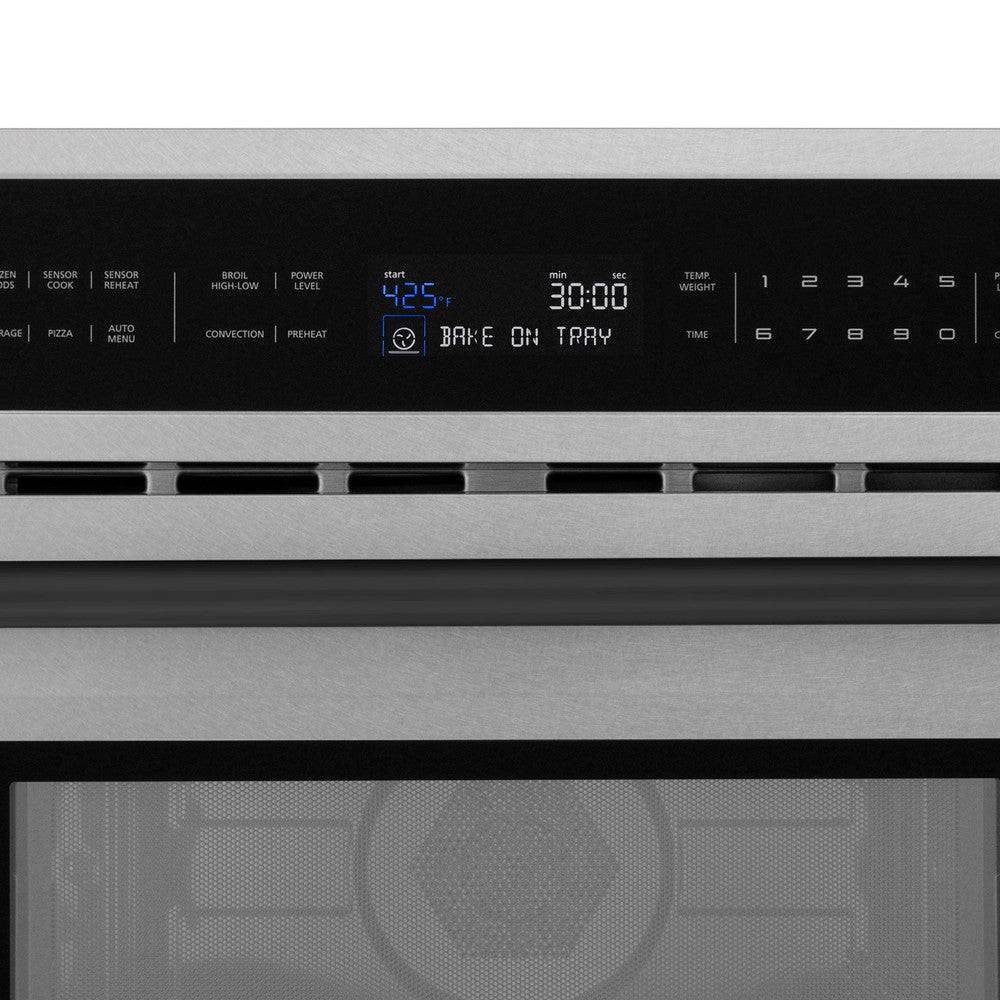 ZLINE Autograph Edition 30 in. 1.6 cu ft. Built-in Convection Microwave Oven in Fingerprint Resistant Stainless Steel with Matte Black Accents (MWOZ-30-SS-MB) - KB&A The Home Improvement Store