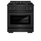 ZLINE 30 in. 4.2 cu. ft. Paramount Dual Fuel Range with 4 Burner Gas Cooktop and Electric Convection Oven in Black Stainless Steel (SDRB-30) - KB&A The Home Improvement Store