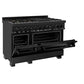 ZLINE 48 in. 6.0 cu. ft. Legacy Dual Fuel Range with Gas Cooktop and 2 Electric Ovens in Black Stainless Steel with Brass Burners (RAB-BR-48) - KB&A The Home Improvement Store