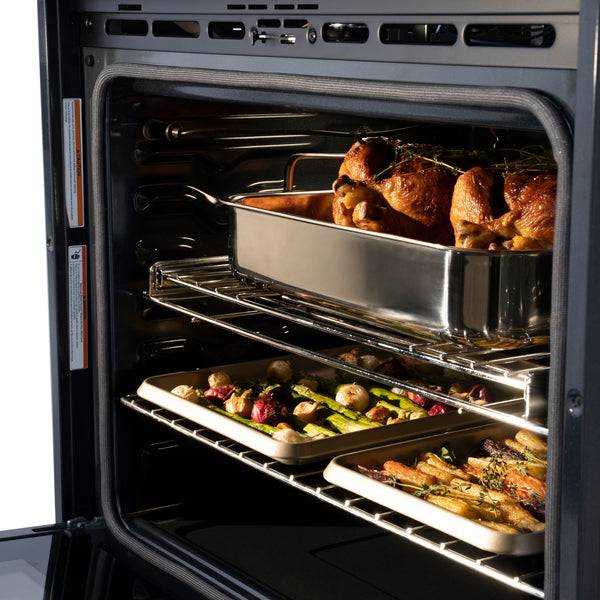 ZLINE 30 in. Professional True Convection Double Wall Oven with Air Fry and Self Clean in Black Stainless Steel (WADB-30) - KB&A The Home Improvement Store