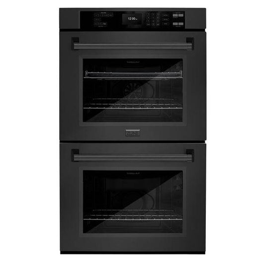 ZLINE 30 in. Professional True Convection Double Wall Oven with Air Fry and Self Clean in Black Stainless Steel (WADB-30) - KB&A The Home Improvement Store