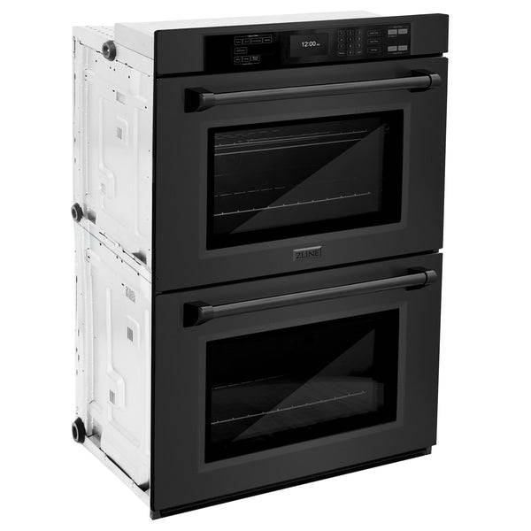 ZLINE 30 in. Professional True Convection Double Wall Oven with Air Fry and Self Clean in Black Stainless Steel (WADB-30) - KB&A The Home Improvement Store