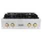 ZLINE Autograph Edition 30 in. Porcelain Rangetop with 4 Gas Burners in DuraSnow® Stainless Steel with Polished Gold Accents (RTSZ-30-G) - KB&A The Home Improvement Store