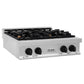 ZLINE Autograph Edition 30 in. Porcelain Rangetop with 4 Gas Burners in DuraSnow® Stainless Steel with Matte Black Accents (RTSZ-30-MB) - KB&A The Home Improvement Store