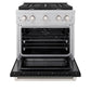 ZLINE 30 in. 4.2 cu. ft. Paramount Dual Fuel Range with 4 Burner Gas Cooktop and Electric Convection Oven in DuraSnow® Stainless Steel with Black Matte Door (SDRS-BLM-30) - KB&A The Home Improvement Store