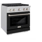ZLINE 30 in. 4.2 cu. ft. Paramount Dual Fuel Range with 4 Burner Gas Cooktop and Electric Convection Oven in DuraSnow® Stainless Steel with Black Matte Door (SDRS-BLM-30) - KB&A The Home Improvement Store