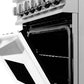 ZLINE 24 in. 2.8 cu. ft. Legacy Dual Fuel Range with 4 Burner Gas Cooktop and Electric Convection Oven in Stainless Steel and White Matte Door (RA-WM-24) - KB&A The Home Improvement Store