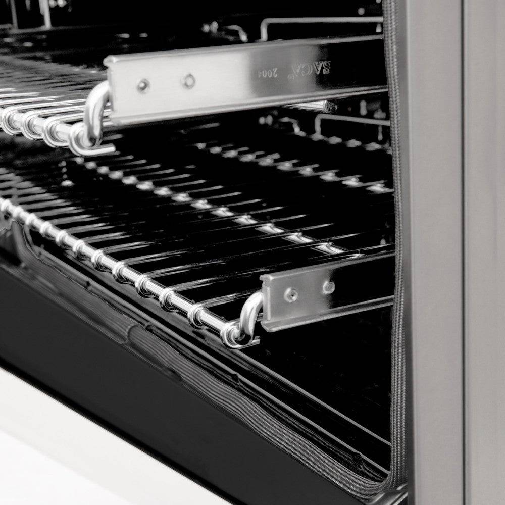 ZLINE 24 in. 2.8 cu. ft. Legacy Dual Fuel Range with 4 Burner Gas Cooktop and Electric Convection Oven in Stainless Steel and White Matte Door (RA-WM-24) - KB&A The Home Improvement Store