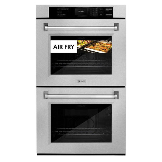 ZLINE 30 in. Professional True Convection Double Wall Oven with Air Fry and Self Clean in DuraSnow® Stainless Steel (WADS-30) - KB&A The Home Improvement Store