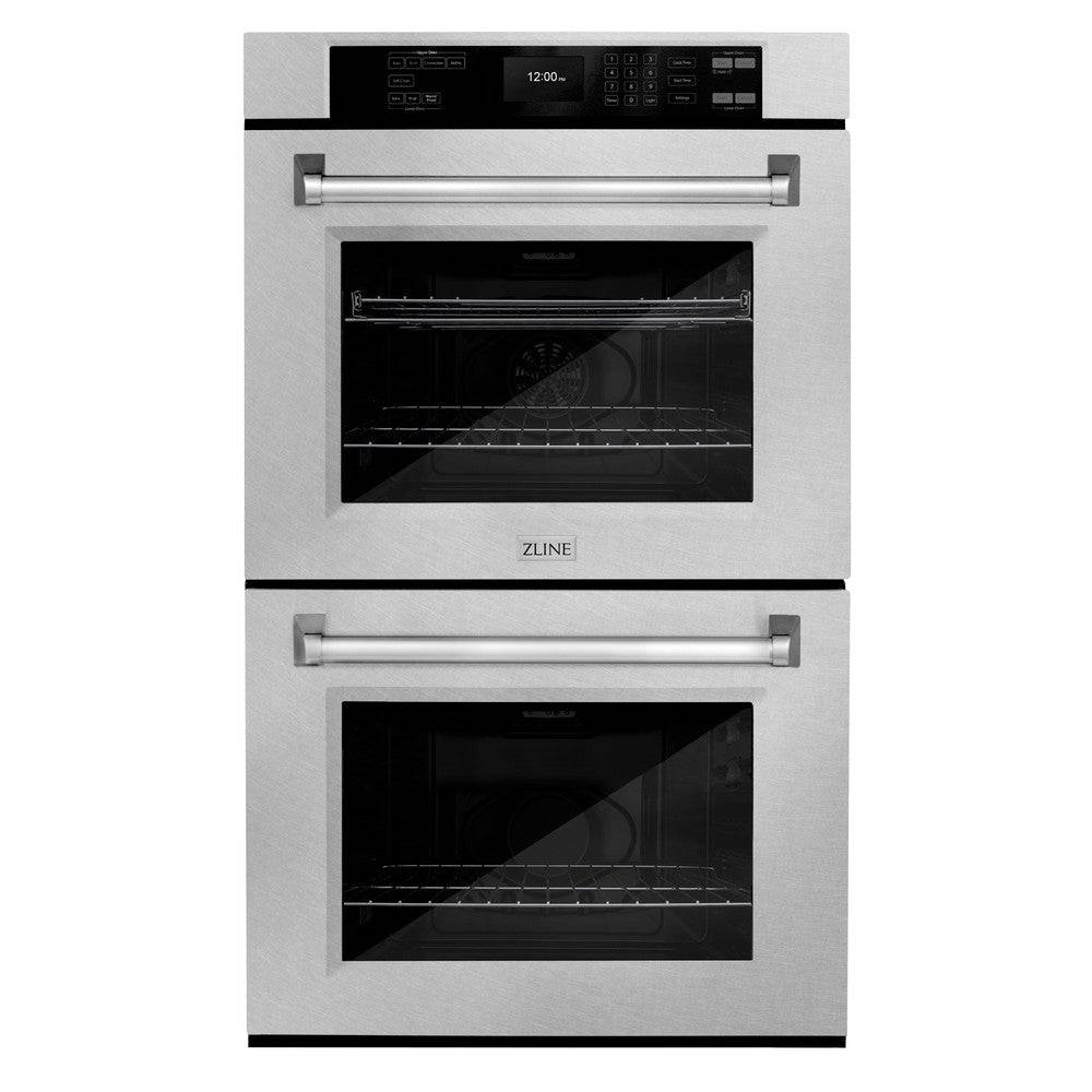 ZLINE 30 in. Professional True Convection Double Wall Oven with Air Fry and Self Clean in DuraSnow® Stainless Steel (WADS-30) - KB&A The Home Improvement Store