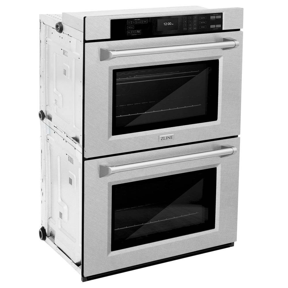 ZLINE 30 in. Professional True Convection Double Wall Oven with Air Fry and Self Clean in DuraSnow® Stainless Steel (WADS-30) - KB&A The Home Improvement Store