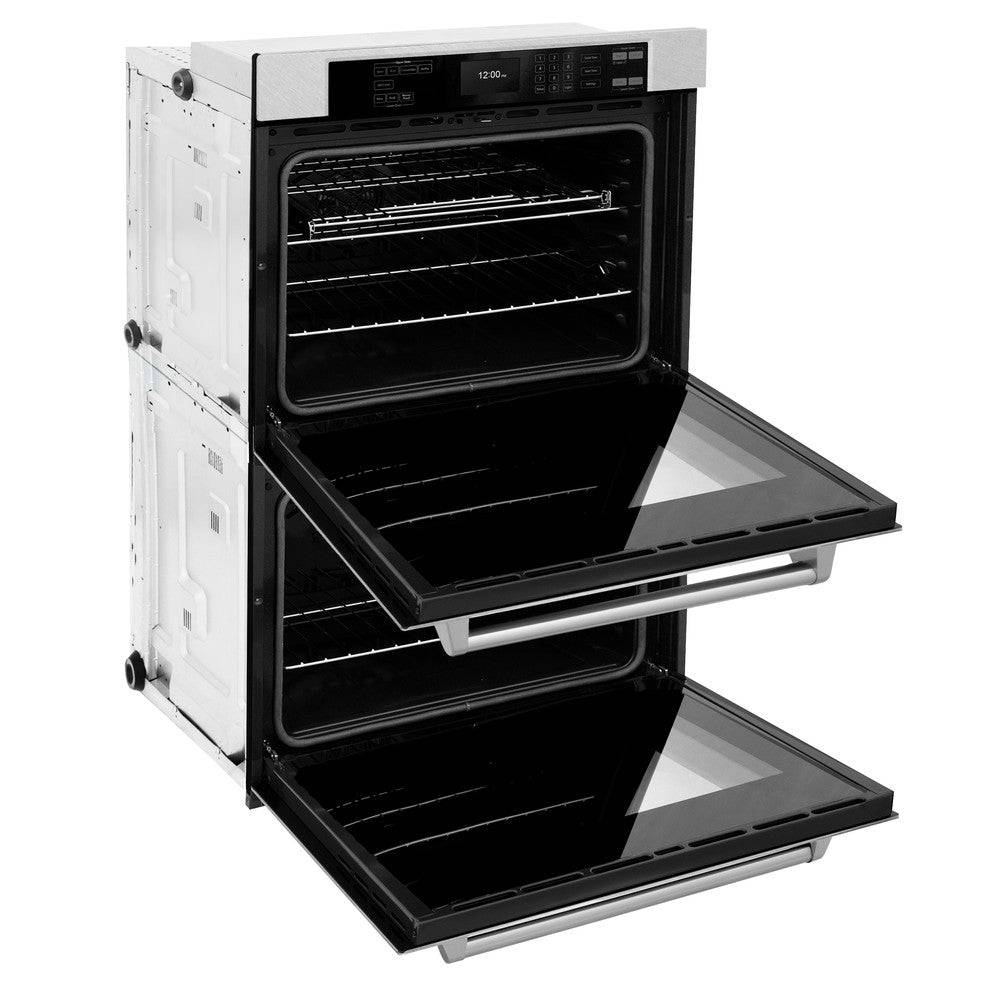 ZLINE 30 in. Professional True Convection Double Wall Oven with Air Fry and Self Clean in DuraSnow® Stainless Steel (WADS-30) - KB&A The Home Improvement Store