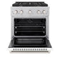 ZLINE 30 in. 4.2 cu. ft. Paramount Dual Fuel Range with 4 Burner Gas Cooktop and Electric Convection Oven in DuraSnow® Stainless Steel with White Matte Door (SDRS-WM-30) - KB&A The Home Improvement Store