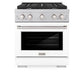 ZLINE 30 in. 4.2 cu. ft. Paramount Dual Fuel Range with 4 Burner Gas Cooktop and Electric Convection Oven in DuraSnow® Stainless Steel with White Matte Door (SDRS-WM-30) - KB&A The Home Improvement Store