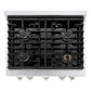 ZLINE 30 in. 4.2 cu. ft. Paramount Dual Fuel Range with 4 Burner Gas Cooktop and Electric Convection Oven in DuraSnow® Stainless Steel with White Matte Door (SDRS-WM-30) - KB&A The Home Improvement Store