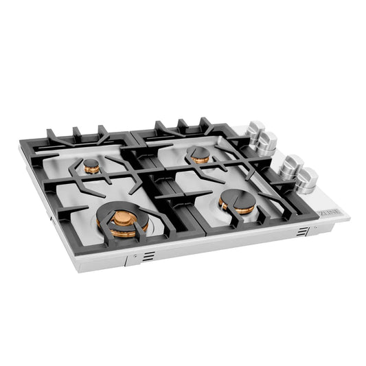 ZLINE 30" Gas Cooktop with 4 Gas Brass Burners (RC-BR-30) - KB&A The Home Improvement Store