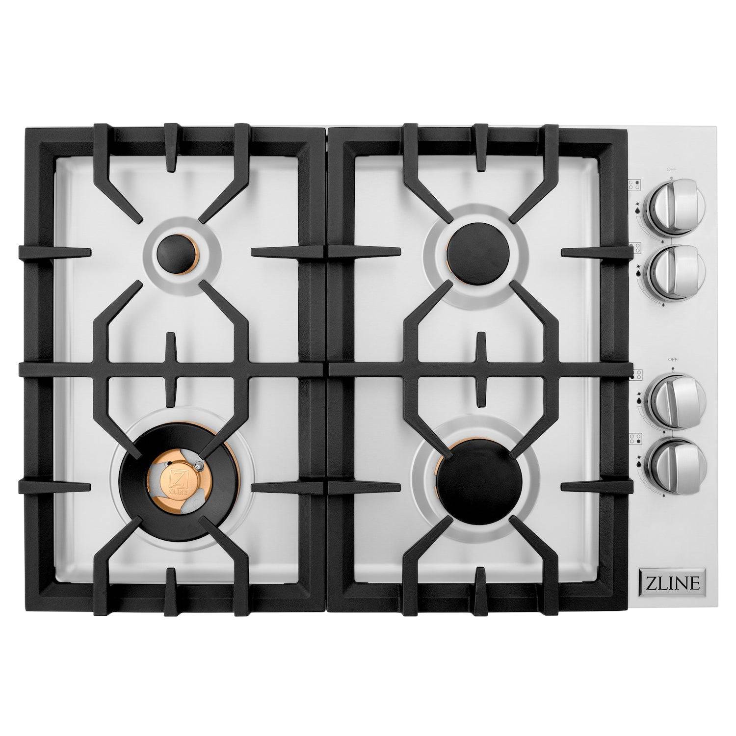 ZLINE 30" Gas Cooktop with 4 Gas Brass Burners (RC-BR-30) - KB&A The Home Improvement Store
