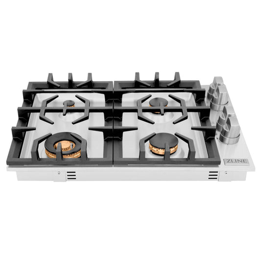 ZLINE 30" Gas Cooktop with 4 Gas Brass Burners (RC-BR-30) - KB&A The Home Improvement Store