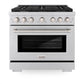 ZLINE 36 in. 5.2 cu. ft. Paramount Dual Fuel Range with Gas Cooktop and Electric Convection Oven in Stainless Steel with 6 Brass Burners (SDR-BR-36) - KB&A The Home Improvement Store