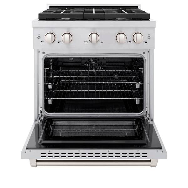 ZLINE 30 in. 4.2 cu. ft. Paramount Dual Fuel Range with 4 Burner Gas Cooktop and Electric Convection Oven in Stainless Steel (SDR30) - KB&A The Home Improvement Store