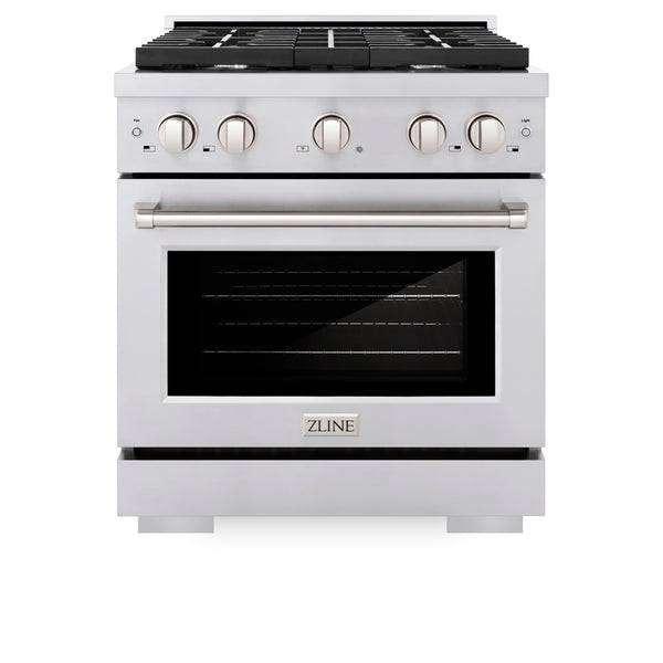 ZLINE 30 in. 4.2 cu. ft. Paramount Dual Fuel Range with 4 Burner Gas Cooktop and Electric Convection Oven in Stainless Steel (SDR30) - KB&A The Home Improvement Store