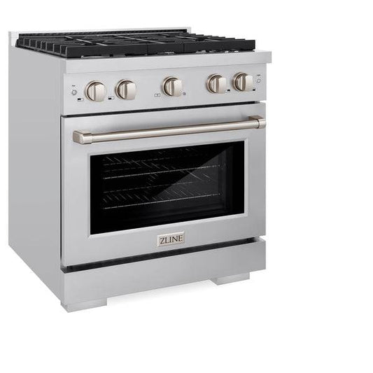 ZLINE 30 in. 4.2 cu. ft. Paramount Dual Fuel Range with 4 Burner Gas Cooktop and Electric Convection Oven in Stainless Steel (SDR30) - KB&A The Home Improvement Store