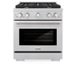 ZLINE 30 in. 4.2 cu. ft. Paramount Dual Fuel Range with Gas Cooktop and Electric Convection Oven in DuraSnow® Stainless Steel with 4 Brass Burners (SDRS-BR-30) - KB&A The Home Improvement Store