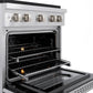 ZLINE 30 in. 4.2 cu. ft. Paramount Dual Fuel Range with Gas Cooktop and Electric Convection Oven in DuraSnow® Stainless Steel with 4 Brass Burners (SDRS-BR-30) - KB&A The Home Improvement Store