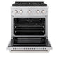 ZLINE 30" Kitchen Package Stainless Steel Gas Range and Over The Range Microwave with Traditional Handle (2KP-SGROTRH30) - KB&A The Home Improvement Store