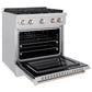 ZLINE 30" Kitchen Package Stainless Steel Gas Range and Over The Range Microwave with Traditional Handle (2KP-SGROTRH30) - KB&A The Home Improvement Store