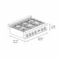 ZLINE 36" Porcelain Gas Stovetop with 6 Gas Brass Burners (RT-BR-36) - KB&A The Home Improvement Store