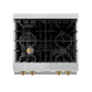 ZLINE Autograph Edition 30 in. Porcelain Rangetop with 4 Gas Burners in Stainless Steel and Champagne Bronze Accents (RTZ-30-CB) - KB&A The Home Improvement Store