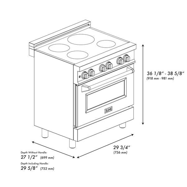 ZLINE 30 in. 4.0 cu. ft. Legacy Induction Range with 4 Element Cooktop and Electric Oven - KB&A The Home Improvement Store