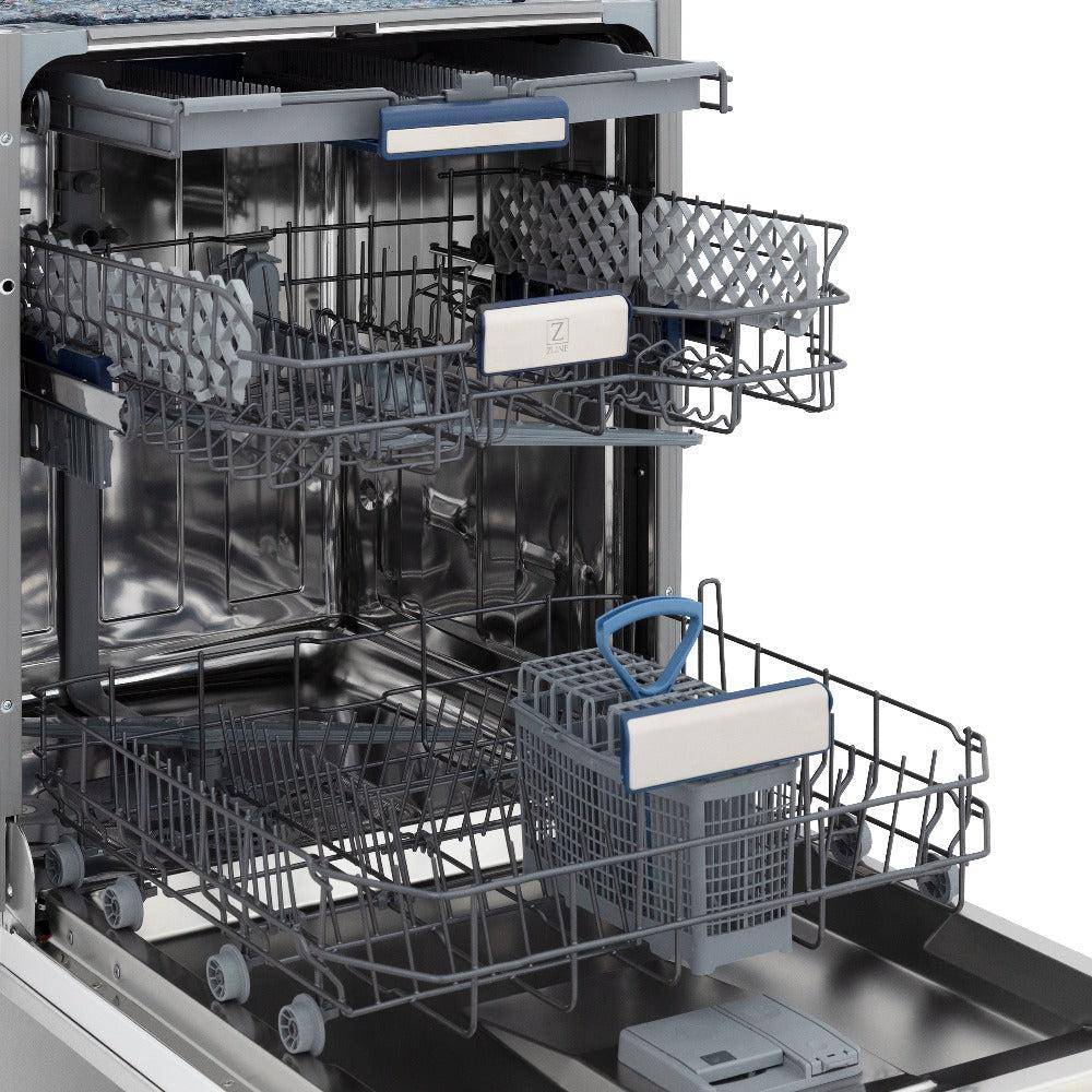 ZLINE 24" Tallac Series 3rd Rack Dishwasher in Custom Panel Ready with Stainless Steel Tub, 51dBa (DWV-24) - KB&A The Home Improvement Store