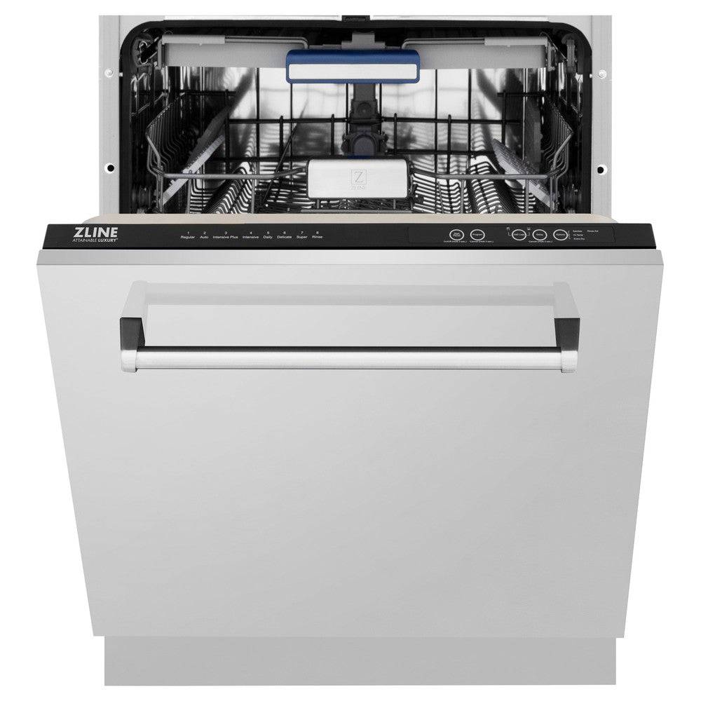 ZLINE 24 in. Tallac Series 3rd Rack Dishwasher in Stainless Steel with Traditional Handle, 51dBa (DWV-304-24) - KB&A The Home Improvement Store