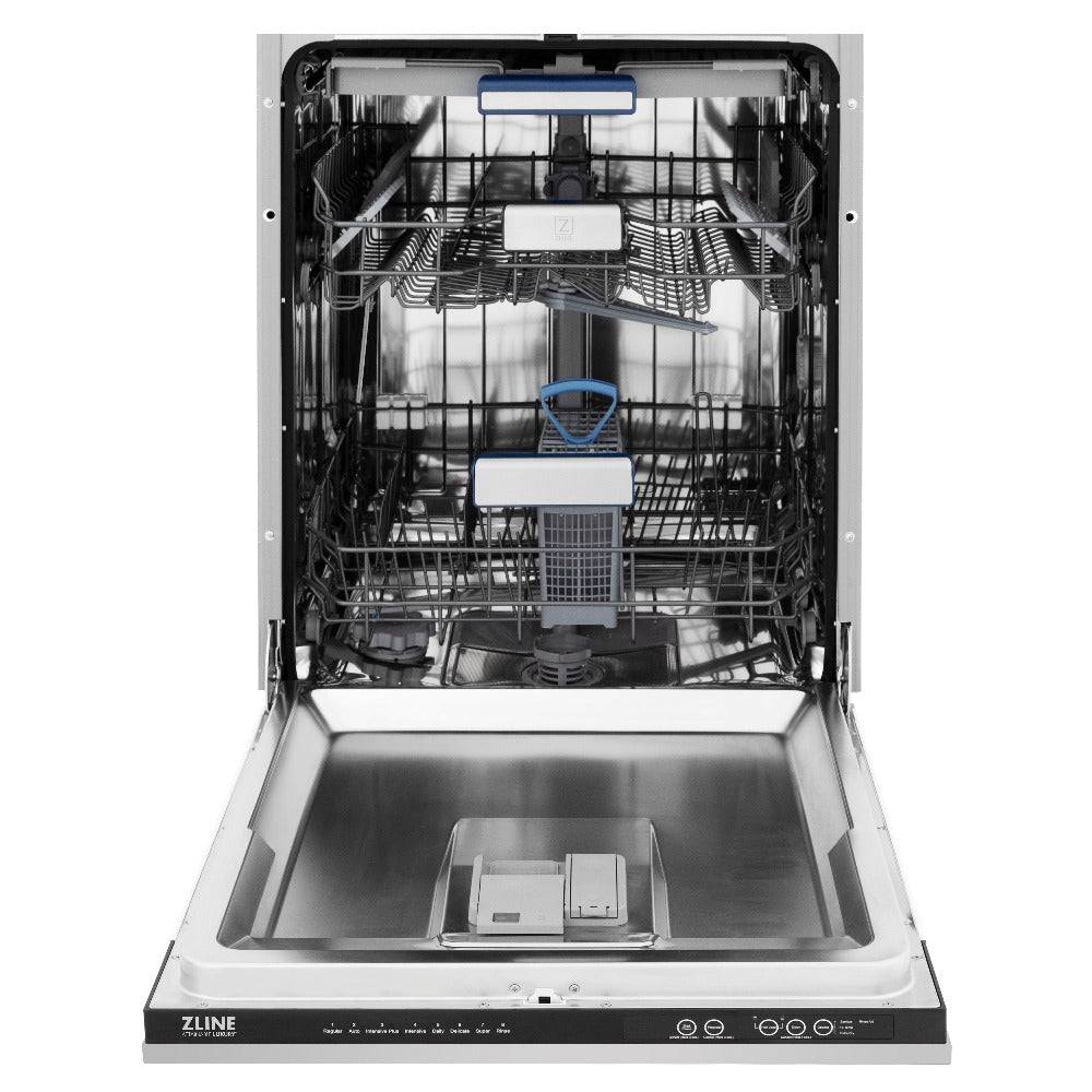 ZLINE 24 in. Tallac Series 3rd Rack Dishwasher in Stainless Steel with Traditional Handle, 51dBa (DWV-304-24) - KB&A The Home Improvement Store