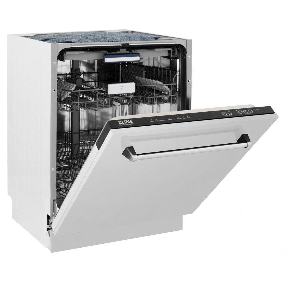 ZLINE 24 in. Tallac Series 3rd Rack Dishwasher in Stainless Steel with Traditional Handle, 51dBa (DWV-304-24) - KB&A The Home Improvement Store