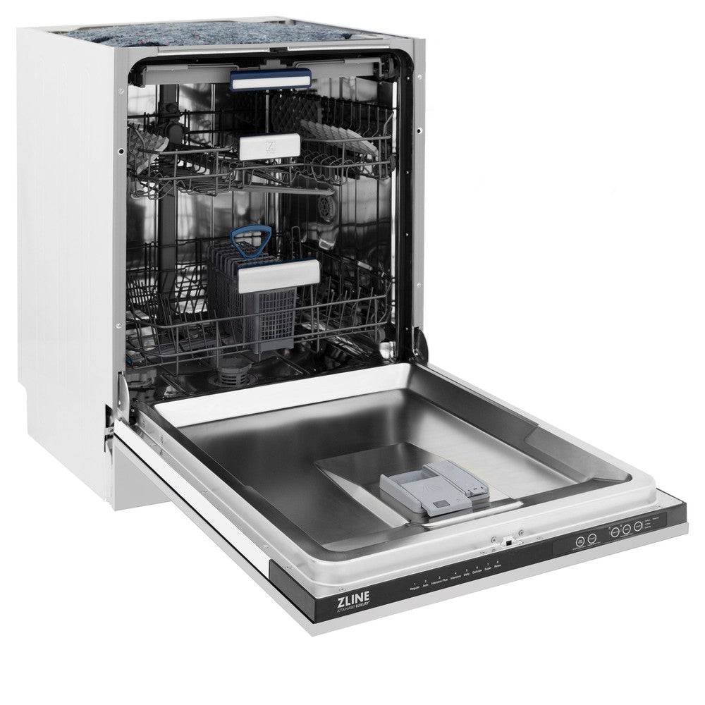 ZLINE 24 in. Tallac Series 3rd Rack Dishwasher in Stainless Steel with Traditional Handle, 51dBa (DWV-304-24) - KB&A The Home Improvement Store