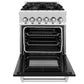 ZLINE 24 in. 2.8 cu. ft. Legacy Dual Fuel Range with 4 Burner Gas Cooktop and Electric Convection Oven in Stainless Steel and Black Matte Door (RA-BLM-24) - KB&A The Home Improvement Store