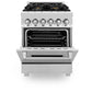 ZLINE 24 in. 2.8 cu. ft. Legacy Dual Fuel Range with 4 Burner Gas Cooktop and Electric Convection Oven in Stainless Steel with DuraSnow® Door (RA-SN-24) - KB&A The Home Improvement Store