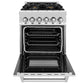 ZLINE 24 in. 2.8 cu. ft. Legacy Dual Fuel Range with 4 Burner Gas Cooktop and Electric Convection Oven in Stainless Steel with DuraSnow® Door (RA-SN-24) - KB&A The Home Improvement Store