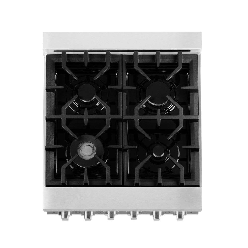 ZLINE 24 in. 2.8 cu. ft. Legacy Dual Fuel Range with 4 Burner Gas Cooktop and Electric Convection Oven in Stainless Steel (RA24) - KB&A The Home Improvement Store