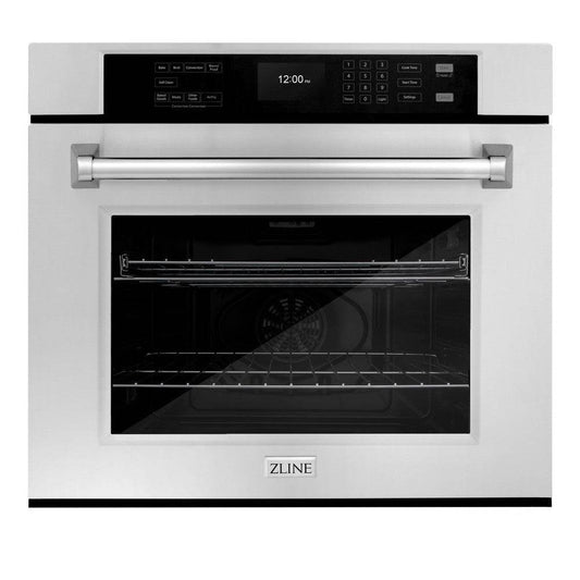 ZLINE 30 in. Professional True Convection Single Wall Oven with Air Fry and Self Clean in Stainless Steel (WAS-30) - KB&A The Home Improvement Store