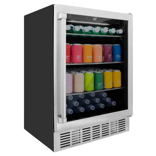 ZLINE 24 in. Monument 154 Can Beverage Fridge in Stainless Steel (RBV-US-24) - KB&A The Home Improvement Store