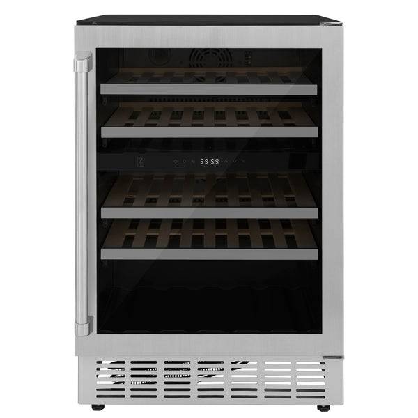 ZLINE 24" Monument Dual Zone 44-Bottle Wine Cooler in Stainless Steel (RWV-UD-24) - KB&A The Home Improvement Store