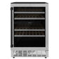 ZLINE 24" Autograph Edition Dual Zone 44-Bottle Wine Cooler in Stainless Steel with Wood Shelf and Matte Black Accents (RWVZ-UD-24-MB) - KB&A The Home Improvement Store