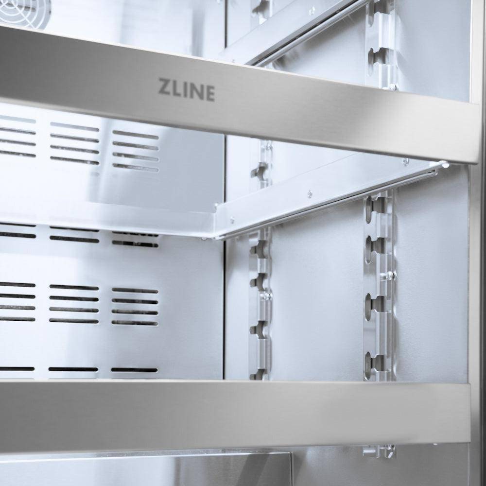 ZLINE Autograph Edition 24 in. Touchstone 151 Can Beverage Fridge With Solid Stainless Steel Door And Champagne Bronze Handle (RBSOZ-ST-24-CB) - KB&A The Home Improvement Store